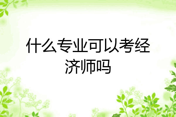 什么专业可以考经济师吗