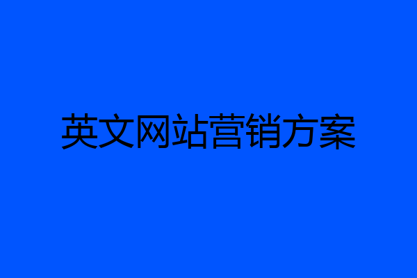 英文网站营销方案