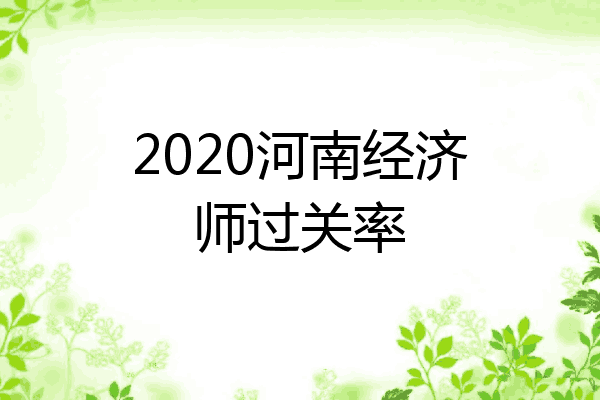 2020河南经济师过关率