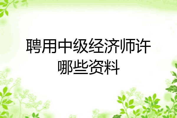 聘用中级经济师许哪些资料