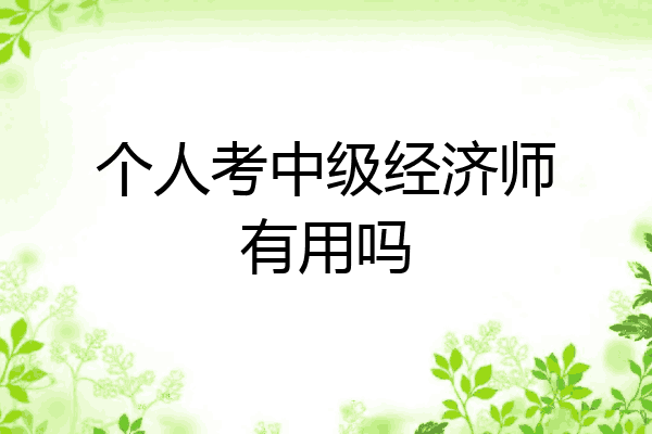 个人考中级经济师有用吗