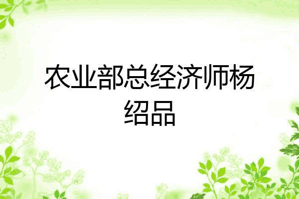 农业部总经济师杨绍品
