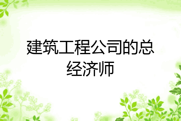 建筑工程公司的总经济师
