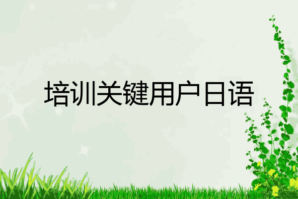 培训关键用户日语