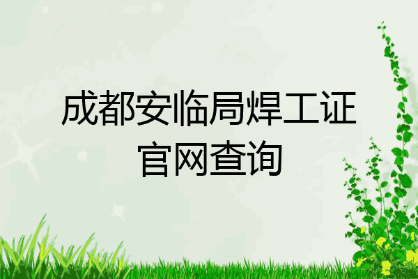 成都安临局焊工证官网查询