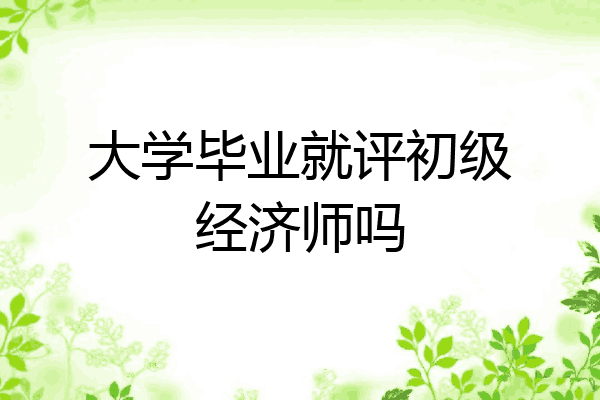 大学毕业就评初级经济师吗
