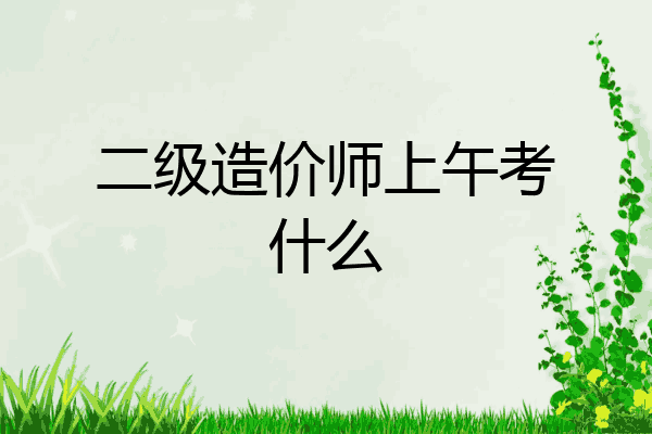 二级造价师上午考什么