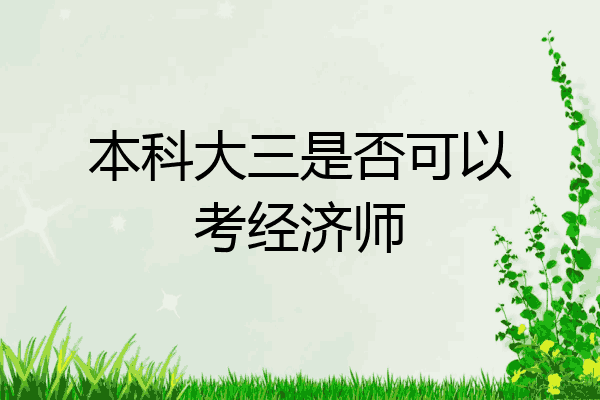 本科大三是否可以考经济师