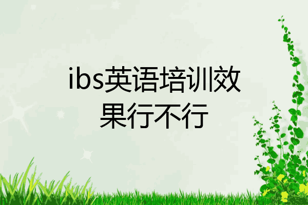 ibs英语培训效果行不行
