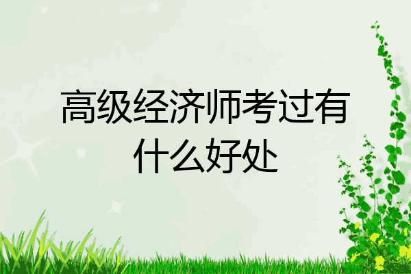 高级经济师考过有什么好处