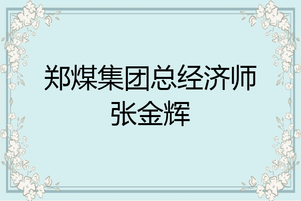 郑煤集团总经济师张金辉