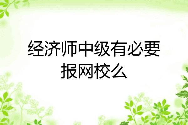 经济师中级有必要报网校么