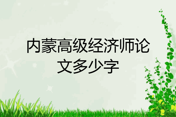 内蒙高级经济师论文多少字