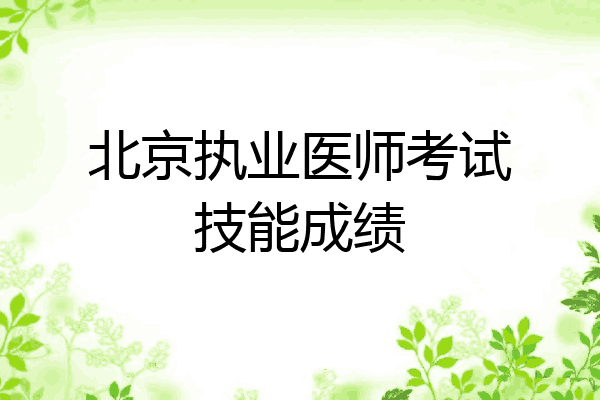 北京执业医师考试技能成绩