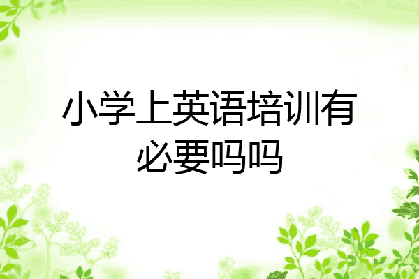 小学上英语培训有必要吗吗