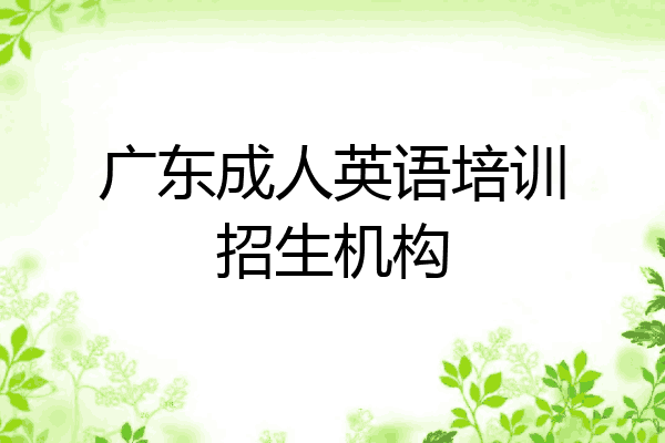 广东成人英语培训招生机构