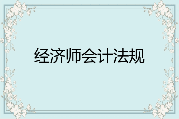 经济师会计法规