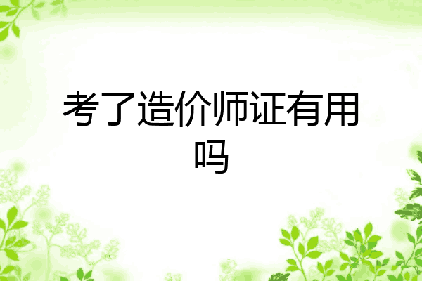 考了造价师证有用吗