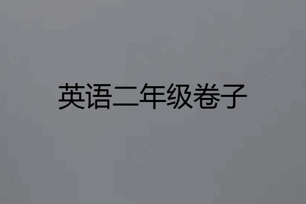 英语二年级卷子