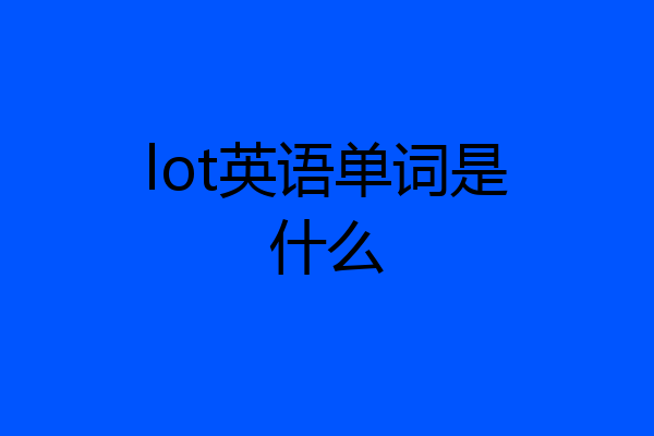 lot英语单词是什么