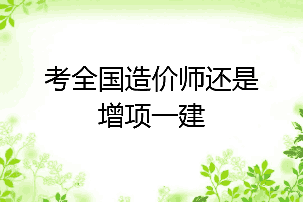考全国造价师还是增项一建
