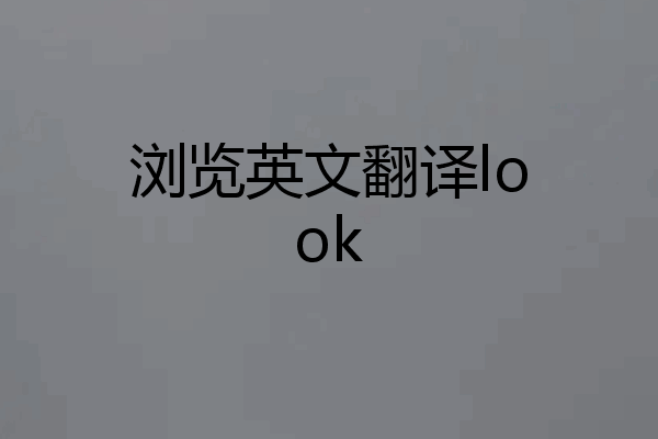 浏览英文翻译look
