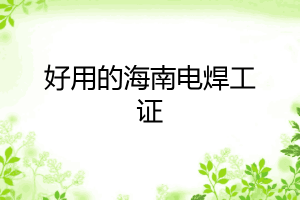 好用的海南电焊工证