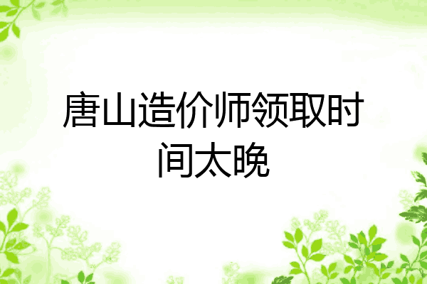 唐山造价师领取时间太晚