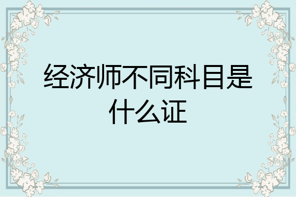 经济师不同科目是什么证
