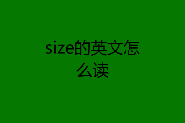 size的英文怎么读