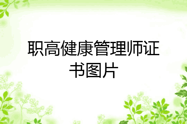 职高健康管理师证书图片