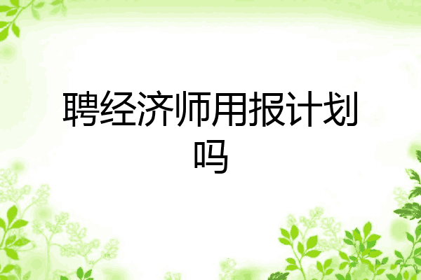 聘经济师用报计划吗