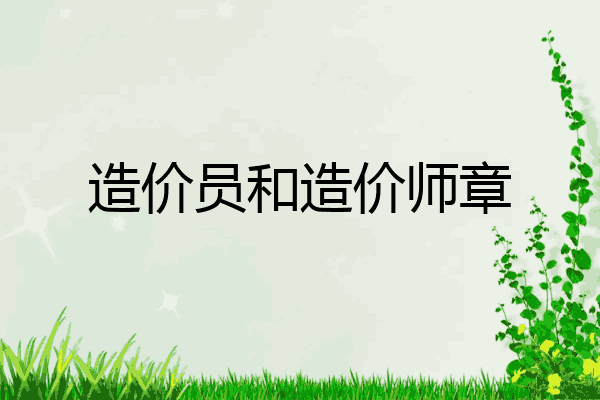 造价员和造价师章