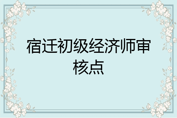 宿迁初级经济师审核点