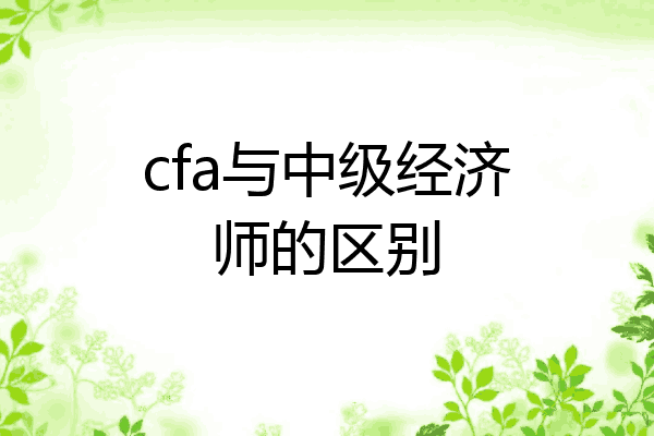 cfa与中级经济师的区别
