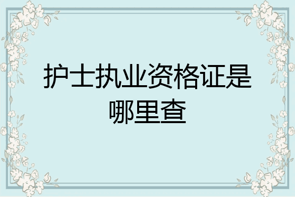 护士执业资格证是哪里查