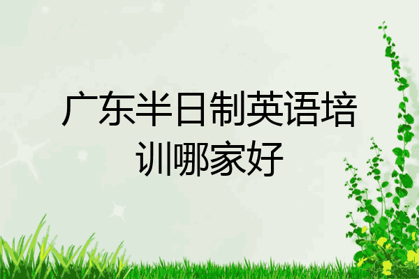 广东半日制英语培训哪家好