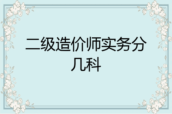 二级造价师实务分几科
