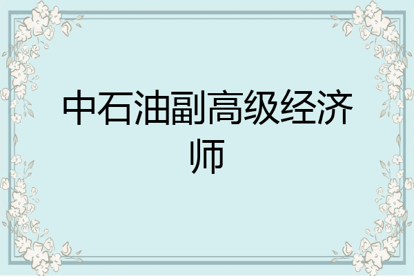 中石油副高级经济师