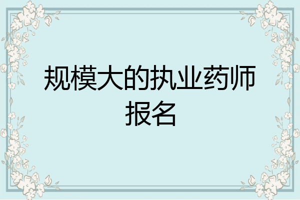 规模大的执业药师报名