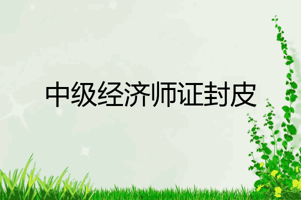 中级经济师证封皮