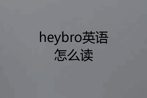 heybro英语怎么读