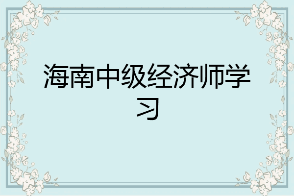 海南中级经济师学习