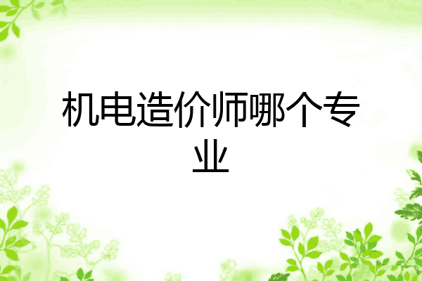 机电造价师哪个专业