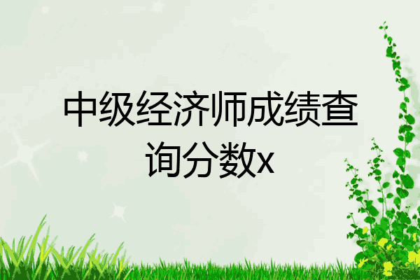 中级经济师成绩查询分数x
