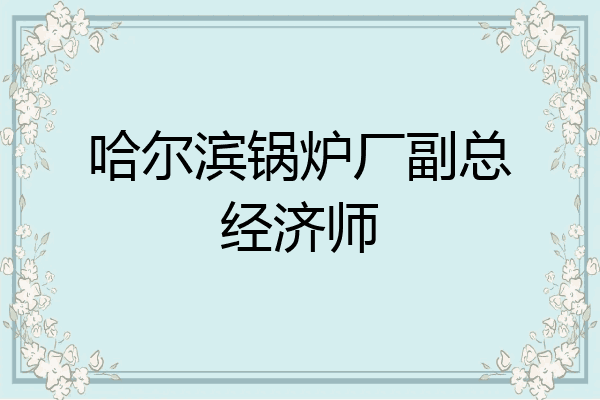 哈尔滨锅炉厂副总经济师