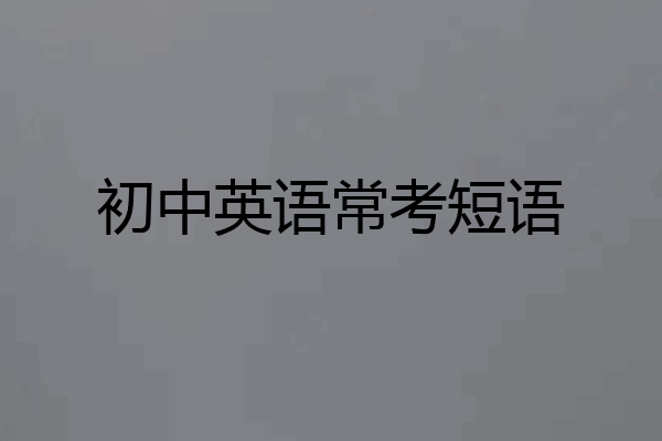 初中英语常考短语
