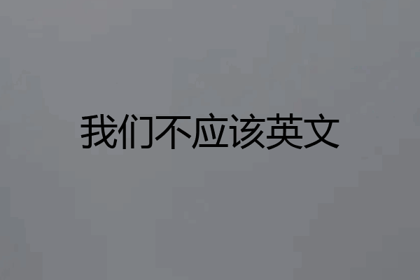 我们不应该英文