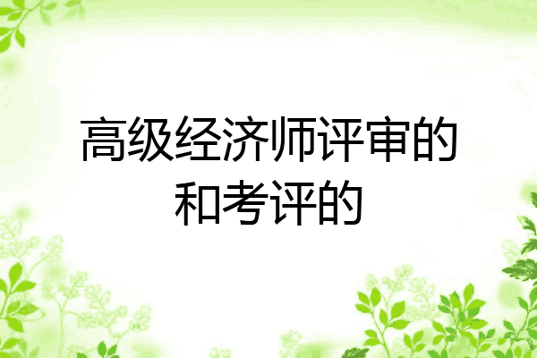 高级经济师评审的和考评的