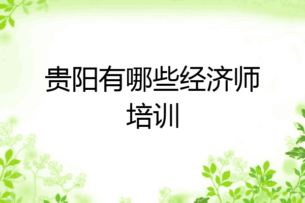 贵阳有哪些经济师培训